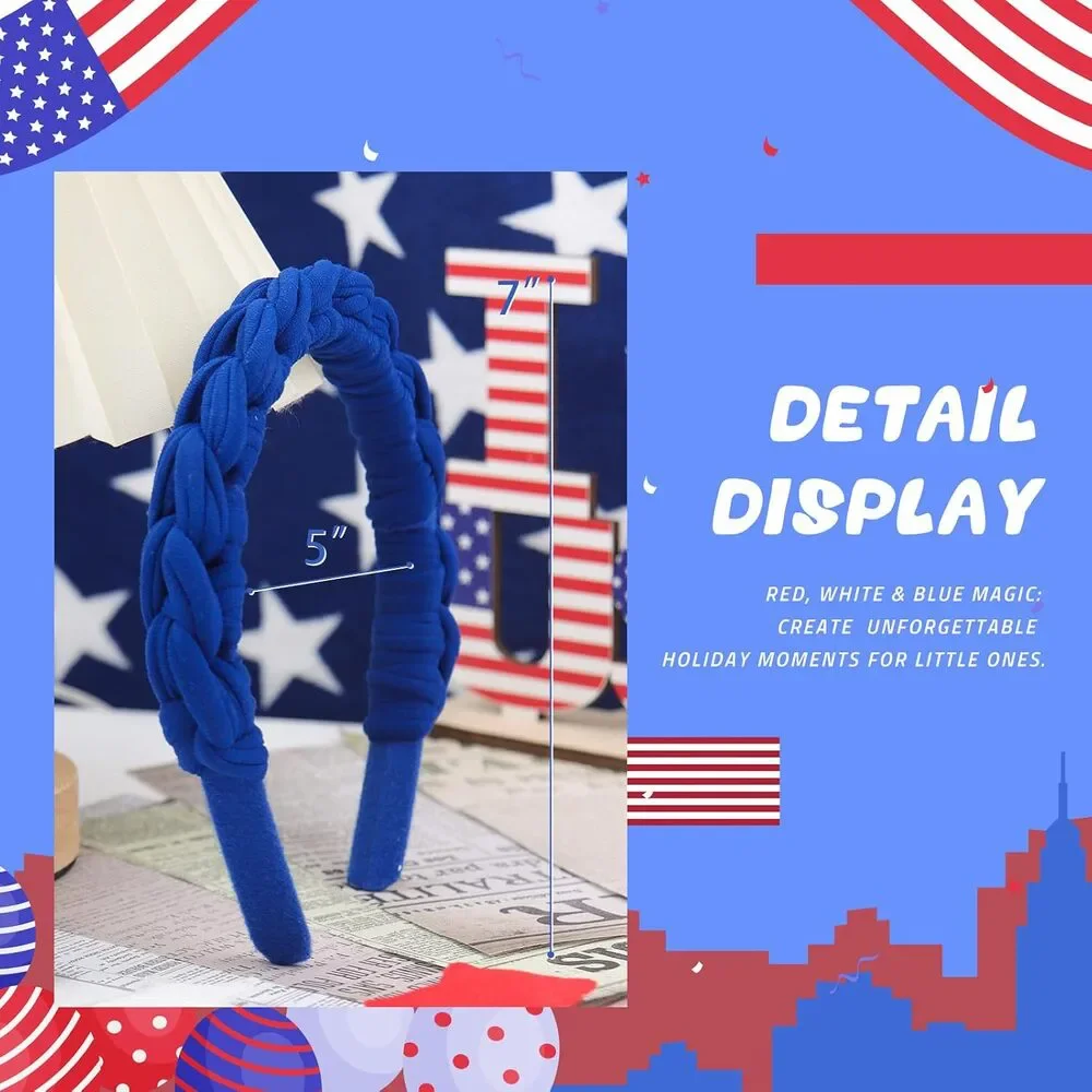 4th of July Outfits for Women Braided Headband for Girls Hair Accessories